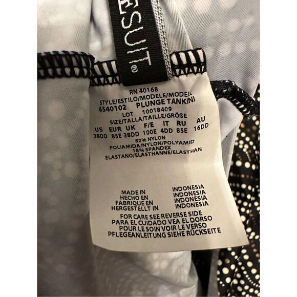 NWT Miraclesuit Women's Swim Black Bronze Plunge Underwired Tankini Top Size 38D - Picture 8 of 12